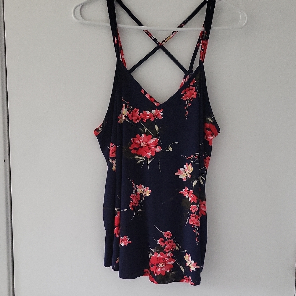 Papermoon Navy and Red Floral Camisole